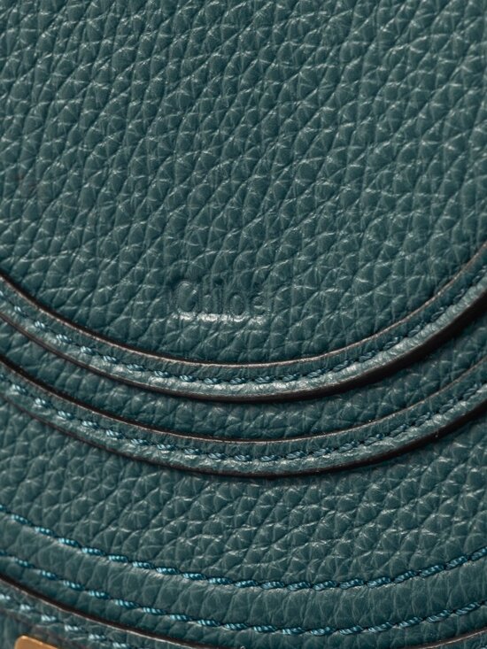 Chloe Marcie Small Steel Blue Grained Leather Crossbody - Picture 10 of 12